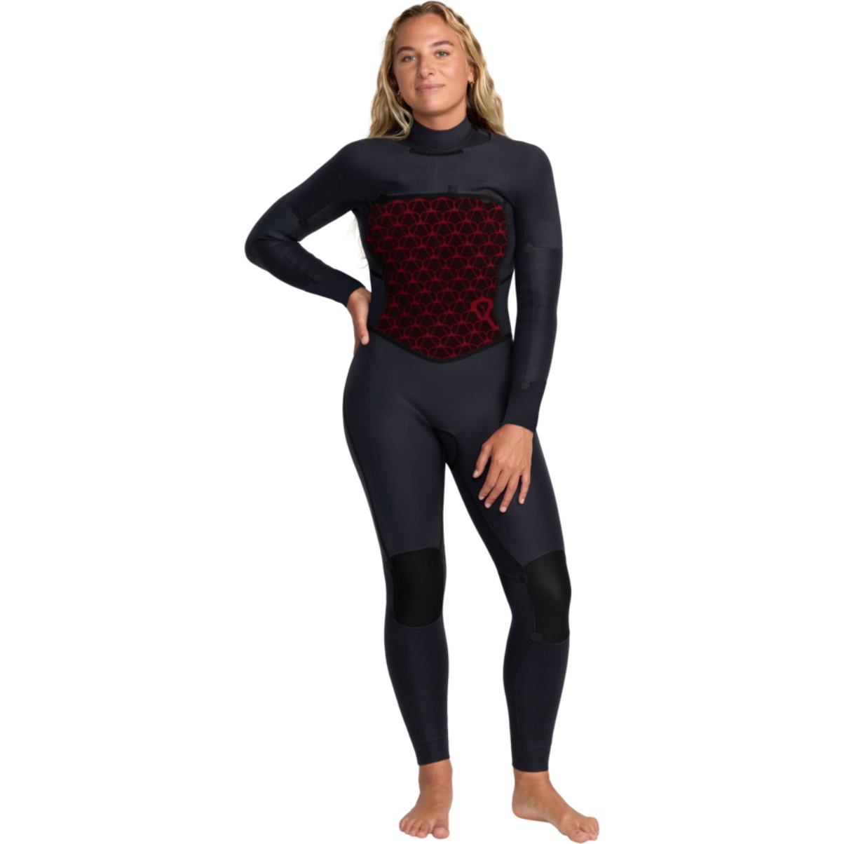 Roupa De Mergulho Feminina Roxy Swell Natural 5/4mm Chest Zip Modelo 26BW213510, Cor Black Floral 2025.